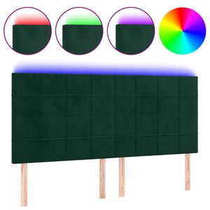 vidaXL S&auml;nggavel LED m&ouml;rkgr&ouml;n 200x5x118/128 cm sammet