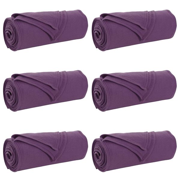 vidaXL Filtar 6 pcs Lila 170 x 130 cm Fleece