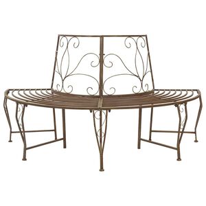 vidaXL Tr&auml;db&auml;nk 4-Antal sittplatser 160 x 80 x 89 cm St&aring;l Antikbrun