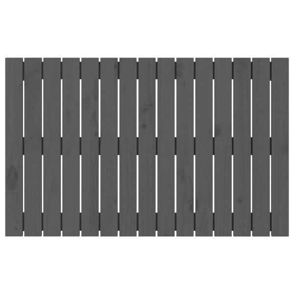 vidaXL Väggmonterad huvudgavel grå 95,5x3x60 cm massiv furu