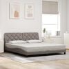 vidaXL Bed Frame with LED without Mattress Taupe 200x200 cm Fabric