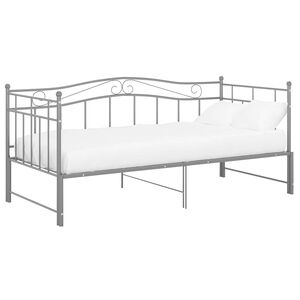 vidaXL Utdragbar s&auml;ngram b&auml;ddsoffa gr&aring; metall 90x200 cm