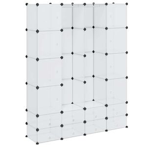 vidaXL F&ouml;rvaringssk&aring;p med 18 utrymmen vit 37x146x180,5 cm