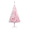 vidaXL Belyst plastgran med kulor rosa 210 cm PVC