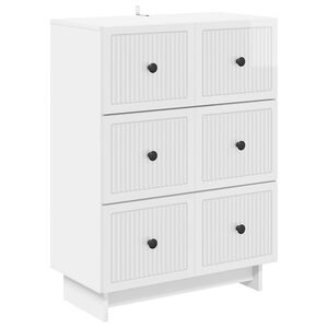 vidaXL L&aring;dans sk&aring;p Vit h&ouml;gglans 66 x 34,5 x 90 cm Konstruerat tr&auml;