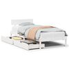 vidaXL S&auml;ngram utan madrass vit 100x200 cm massiv furu