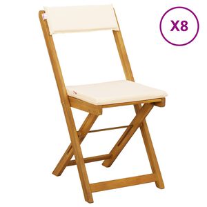 vidaXL Utem&ouml;bler Bistro Stolar 8 pcs Gr&auml;ddvit 40 x 53 x 80 cm