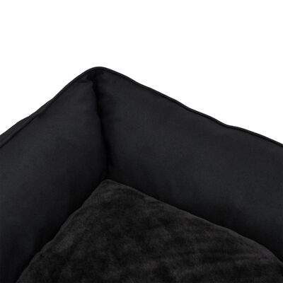 vidaXL Hundbädd svart 85,5x70x23 cm fleece med linnelook
