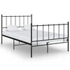 vidaXL S&auml;ngram utan madrass svart metall 120x200 cm