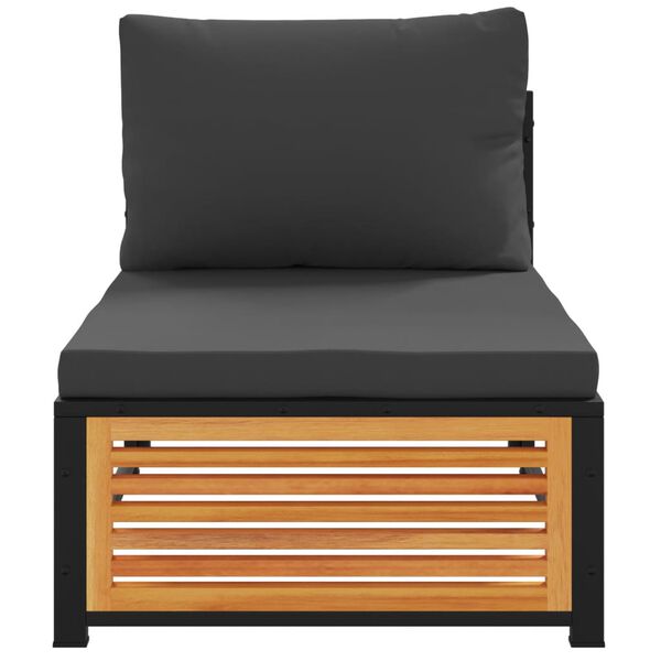 vidaXL Tr&auml;dg&aring;rdssoffa utan armst&ouml;d med dynor massivt akaciatr&auml;