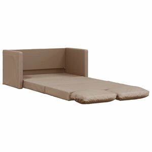 vidaXL Golvb&auml;ddsoffa 2-i-1 cappuccino 112x174x55 cm konstl&auml;der