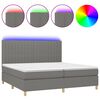 vidaXL Rams&auml;ng med madrass & LED m&ouml;rkgr&aring; 200x200 cm tyg