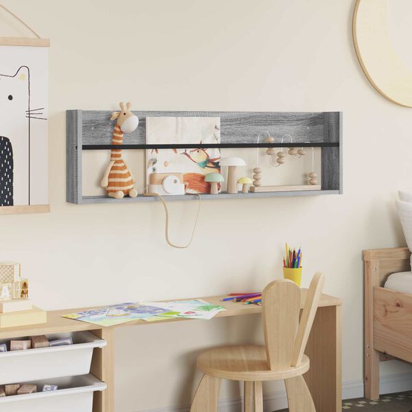 vidaXL Tidningshylla Gr&aring; Sonoma 100 x 12 x 30 cm Konstruerat tr&auml;