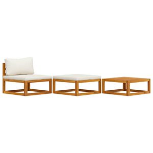 vidaXL Loungegrupp f&ouml;r tr&auml;dg&aring;rd gr&auml;ddvita dynor 3 delar massiv akacia