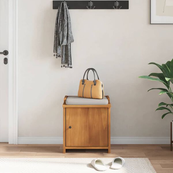 vidaXL Hallbänk SANDNES 45x40x50 cm massiv trä furu