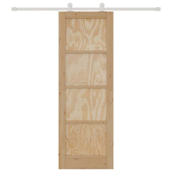 vidaXL Skjutd&ouml;rr ORKDAL Brun 73,5 x 211 cm Massiv furu