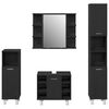 vidaXL Badrumsm&ouml;belset 4 pcs Svart 30 x 30 x 179,5 cm Konstruerat tr&auml;