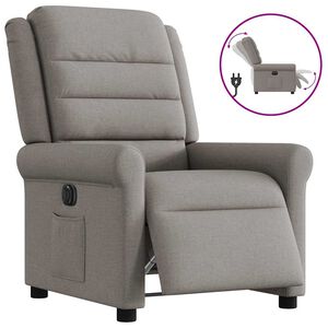 vidaXL Elektrisk reclinerf&aring;t&ouml;lj taupe tyg