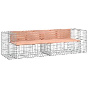 vidaXL Trädgårdsbänk gabiondesign 244x71x65,5 cm massivt douglasträ