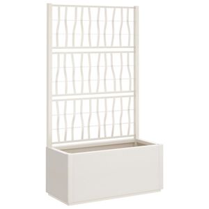 vidaXL Odlingsl&aring;da med spalj&eacute; vit 80x36x140 cm PP