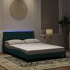 vidaXL Bed Frame with LED without Mattress "Hanko" Dark Green 120x200 cm Velvet
