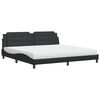 vidaXL Bed with Mattress "Zadar" Black 200x200 cm Faux Leather