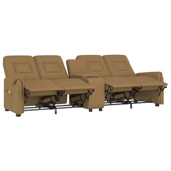 vidaXL Massagefåtölj med kopphållare 4-sits taupe