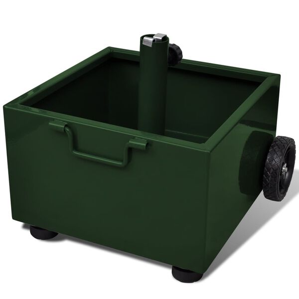 vidaXL Parasollfot med kruka gr&ouml;n