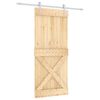 vidaXL Skjutd&ouml;rr Naturlig och vit 90 x 210 cm Massiv furutr&auml;d&ouml;rr