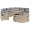 vidaXL Loungegrupp f&ouml;r tr&auml;dg&aring;rden 3 delar beige halvrund konstrotting