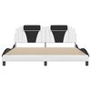 vidaXL Bed Frame "Viana" with LED without Mattress White and Black 180x200 cm