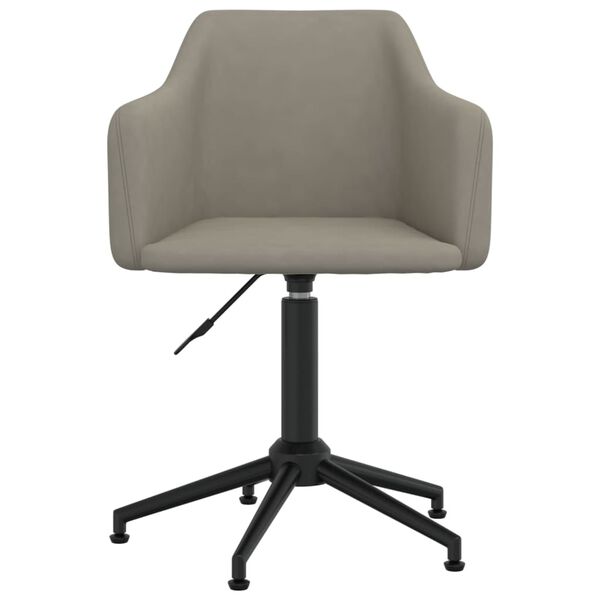 vidaXL Snurrbara matstolar 4 st ljusgr&aring; sammet