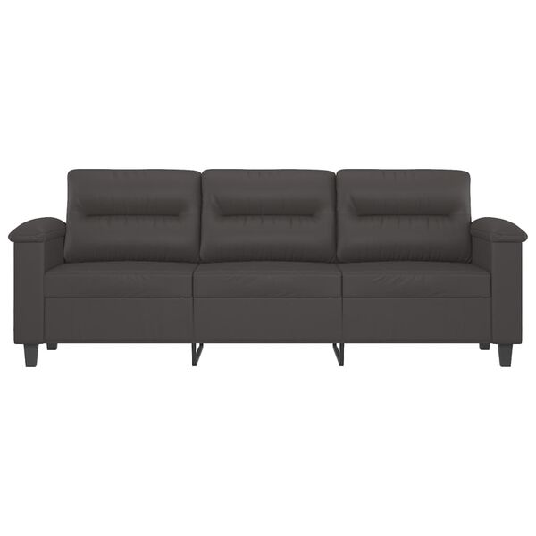 vidaXL 3-sitssoffa gr&aring; 180 cm konstl&auml;der