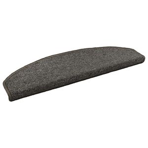 vidaXL Sj&auml;lvh&auml;ftande trappmattor 15 st 80 x 24,5 x 3,5 cm M&ouml;rkgr&aring;