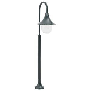 vidaXL Lyktstolpe f&ouml;r tr&auml;dg&aring;rd E27 120 cm aluminium m&ouml;rkgr&ouml;n