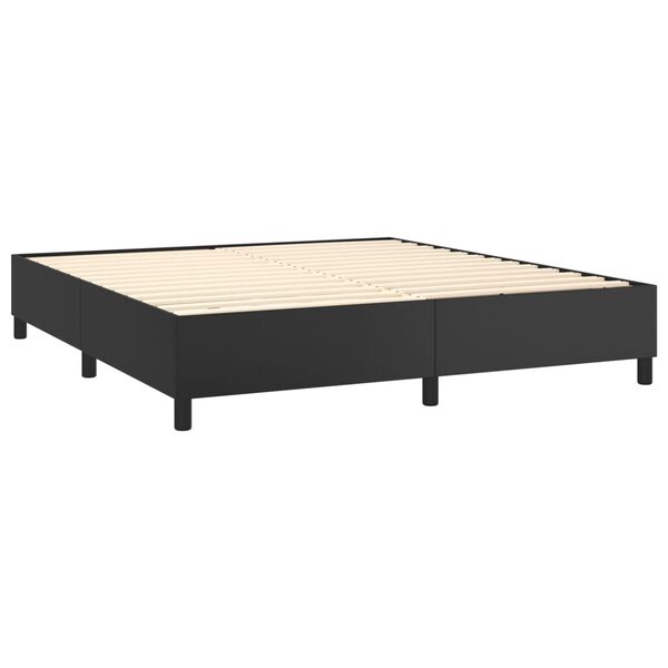 vidaXL Boxspring-s&auml;ngram svart 160x200 cm konstl&auml;der