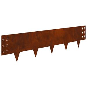 vidaXL Kant f&ouml;r gr&auml;smatta 10 pcs 100 x 25 cm St&aring;l Rostig