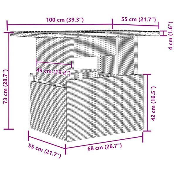 vidaXL Tr&auml;dg&aring;rdsoffset 9 pcs Svart konstrotting