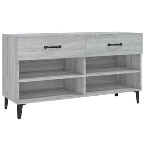 vidaXL Skost&auml;ll gr&aring; sonoma 102x35x55 cm konstruerat tr&auml;