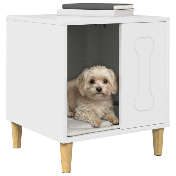 vidaXL Hundhus Glansig Vit 44 x 42 x 49 cm Konstruerat tr&auml;