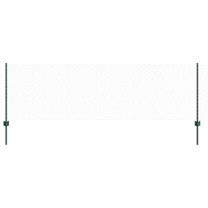 vidaXL Sexkantigt staket med stolpe 50 x 0,8 m PVC-belagda st&aring;l Gr&ouml;n