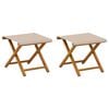 vidaXL Deck Chair 2 pcs Massiv Eukalyptus Tr&auml; Beige