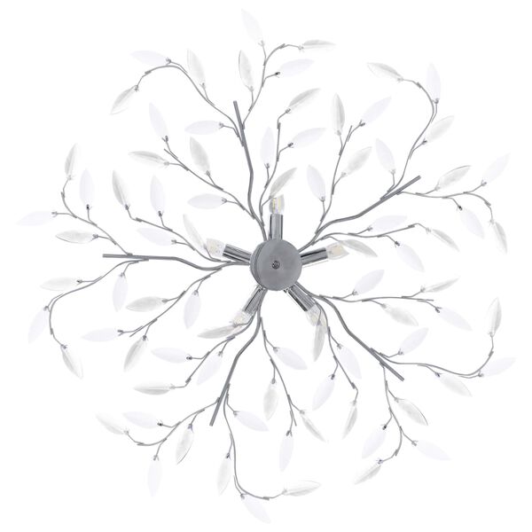 vidaXL Taklampa med akrylblad för 5 E14-lampor vit