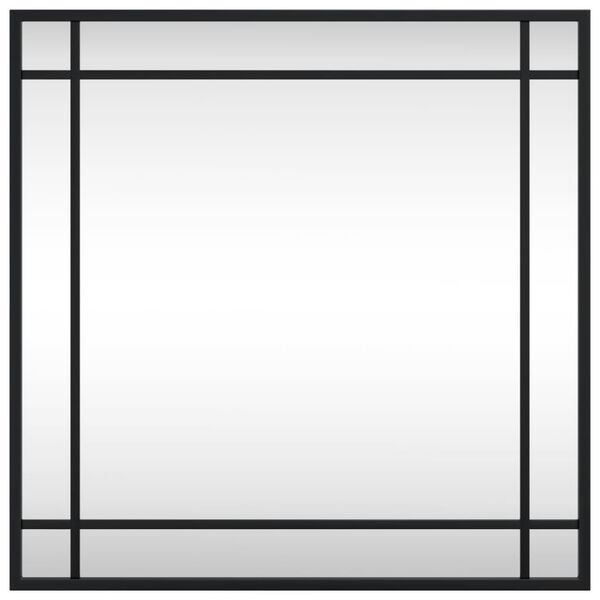 vidaXL V&auml;ggspegel svart 50x50 cm fyrkantig j&auml;rn