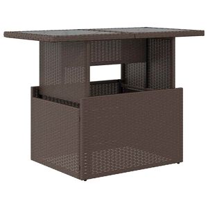 vidaXL Tr&auml;dg&aring;rdsbord med glasskiva brun 100x55x73 cm konstrotting