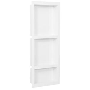 vidaXL Inf&auml;lld duschhylla niche 3 hyllor vit h&ouml;gglans 41x99x9 cm