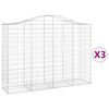 vidaXL Gabioner b&aring;gformade 3 st 200x50x140/160 cm galvaniserat j&auml;rn