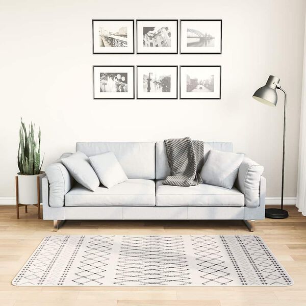 vidaXL Matta tvättbar 80x150 cm svart och vit halkfri