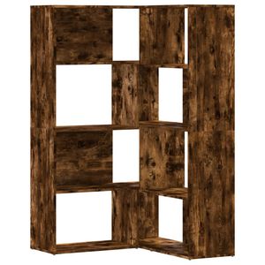 vidaXL Bokhylla h&ouml;rn 4 hyllplan r&ouml;kf&auml;rgad ek 85x85x140 cm