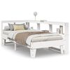 vidaXL S&auml;ng med bokhylla utan madrass vit 90x190cm massiv furu